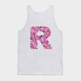 Pink Floral Letter R Tank Top